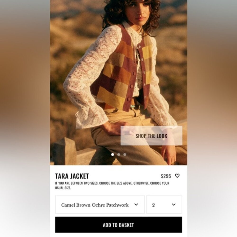 Sezane Suede Tara Jacket Vest Patchwork 38 6 FLAWS